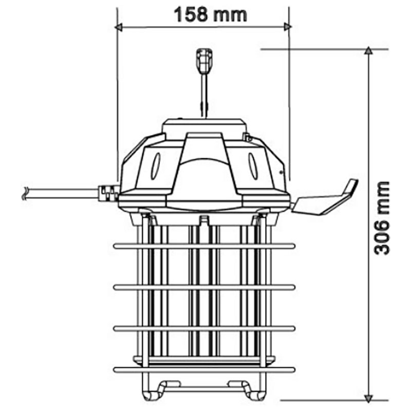 水銀灯用コーン型ガード付き CR-GKGL100 コンセント付き 防水LED 100W  400W対応 昼白色