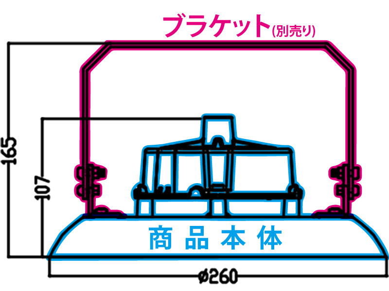 CR-MHL100NC-H 高天井用投光器 LED 水銀灯100W 直付 防塵・防水 IP65 19000lm SOSEN ルミレッズ 一体型電源 UFOライト 吊下げ型