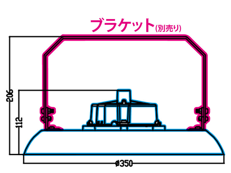 CR-MHL200NC-H 高天井用投光器 LED 水銀灯200W 直付 防塵・防水 IP65 38000lm SOSEN ルミレッズ 一体型電源 UFOライト 吊下げ型