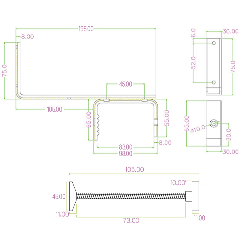 ソーラー看板用取付金具　2個セット