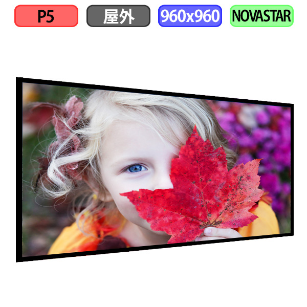 デジタルサイネージ LEDビジョン デジタル看板 壁面看板用 屋外設置用 フルカラー P5 W960XH960mm W192xH192ドット