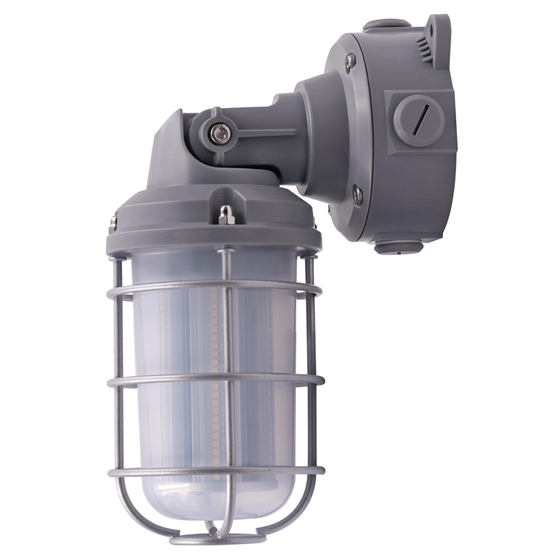 水銀灯用壁付けコーン型ガード付き CR-GKW20G 防水LED 20W　昼白色　（グレー）