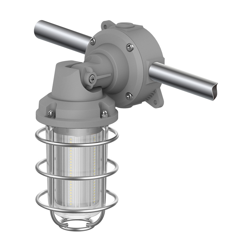 水銀灯用壁付けコーン型ガード付き CR-GKW20G 防水LED 20W　昼白色　（グレー）