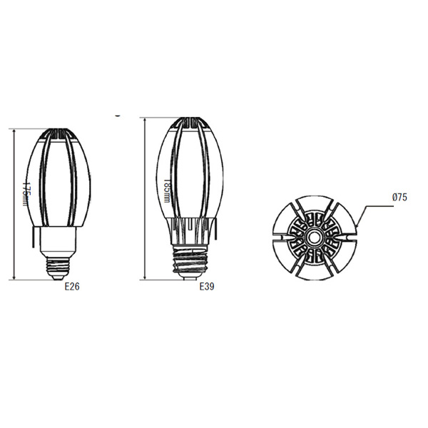 LED水銀灯 E26 昼白色 電源内蔵 【従来水銀灯の100W相当】24Wで3360lm