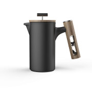 DHPO セラミックフレンチプレス コーヒープレス ブラック セラミック プランジャー 木製 砂時計 600ml コーヒー 珈琲