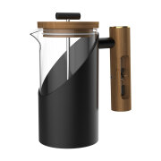【数量限定】  DHPO フレンチプレス コーヒープレス ブラック ステンレス プランジャー 木製 砂時計 800ml コーヒー 珈琲