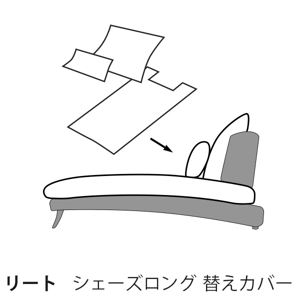 カバー 通常宅配便  替えカバー  リート シェーズロング用 座面クッションと背面クッションのカバー 受注生産品