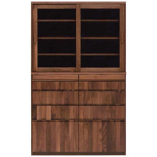 食器棚 120 ウォールナット オーク 日本製 開梱設置 無垢 ダイニングボード 横幅120 クラッセ グラ-ド