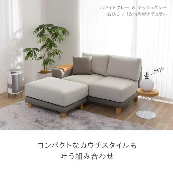コンパクトなカウチソファスタイルも叶う組み合わせ