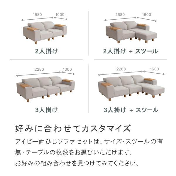 ソファ　ソファセット　リビングソファ　フロアソファ　L字ソファ　アイボリー アイビー両ひじソファセット