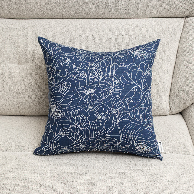 クッションカバー 45×45北欧生地 Borascotton Twitters2 ベージュ