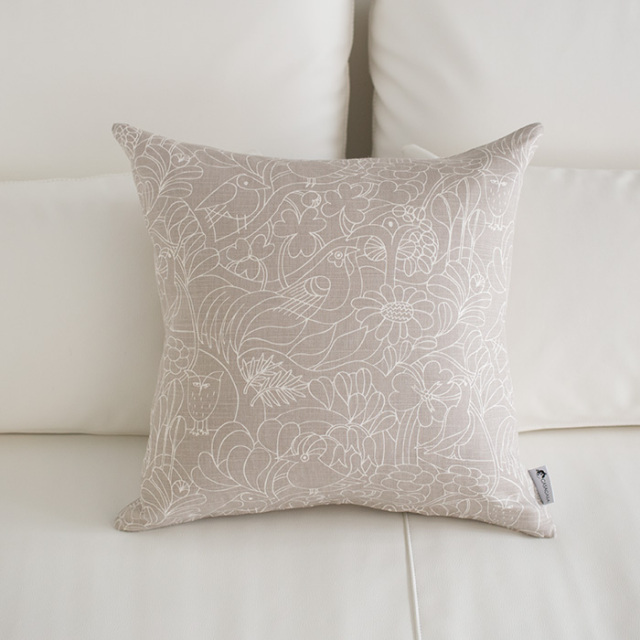 クッションカバー 45×45北欧生地 Borascotton Twitters2 ベージュ