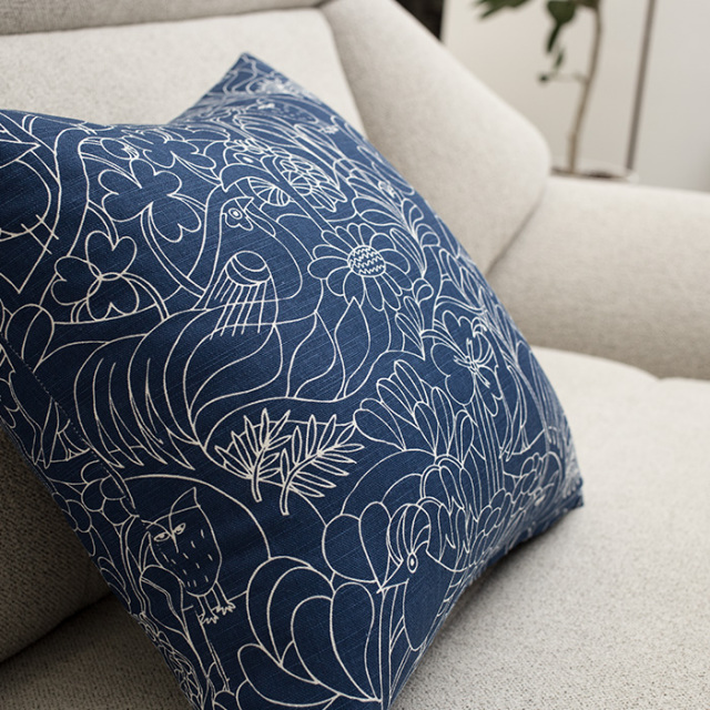 クッションカバー 45×45北欧生地 Borascotton Twitters2 ベージュ