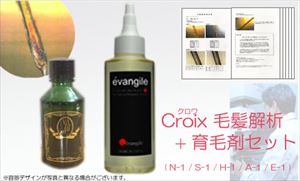 毛髪診断で　壮年性脱毛　脂漏性脱毛　ひこう性　円形脱毛　神経性脱毛　アレルギー性脱毛の脱毛タイプを調べ、脱毛原因に最適な育毛剤をお届けします！　：　Ｃｒｏｉｘ毛髪解析＋育毛剤セット（１か月分セット）