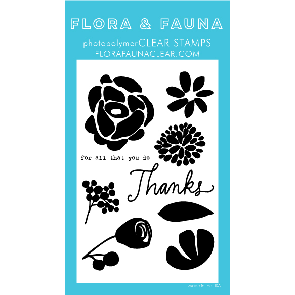 フローラ＆フォーナ　Solid Flowers Thanks　スタンプ