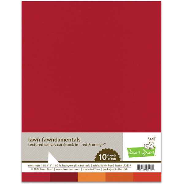 ローンフォーン textured canvas cardstock - red and oranget