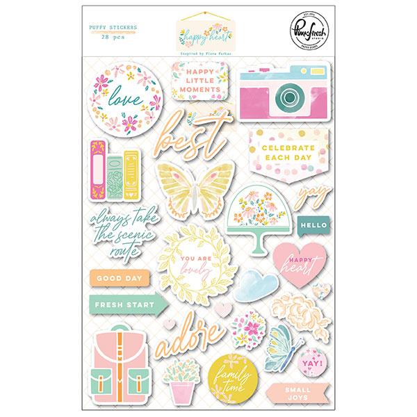 ピンクフレッシュスタジオ パフィーステッカー - ［Happy Heart］Puffy stickers