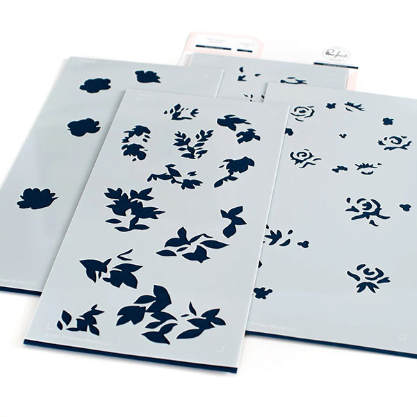ピンクフレッシュスタジオ Rainbow Floral layering stencil