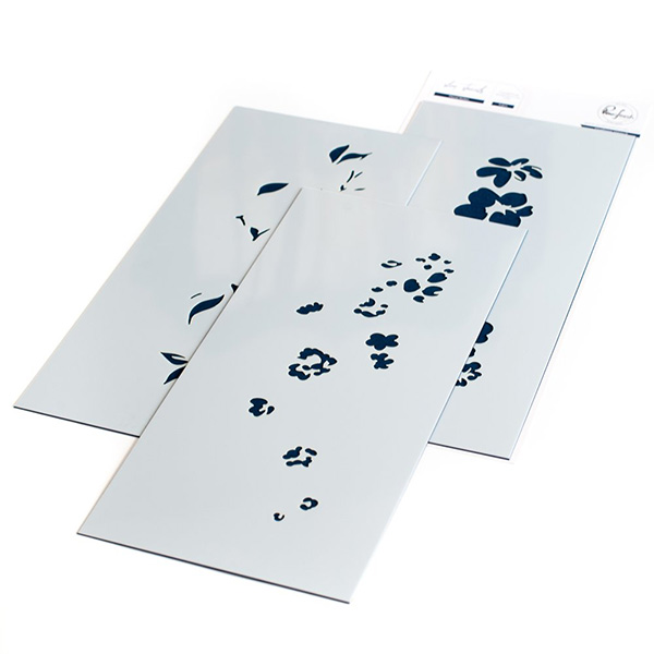 ピンクフレッシュスタジオ Slim:Floral Notes coordinating stencil set