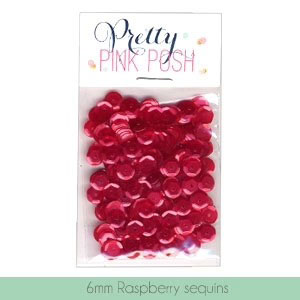 プリティピンクポッシュ シークイン(6mm) - Raspberry