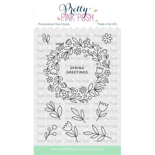 【プリティピンクポッシュ/Pretty Pink Posh】クリアスタンプ - Spring Wreath