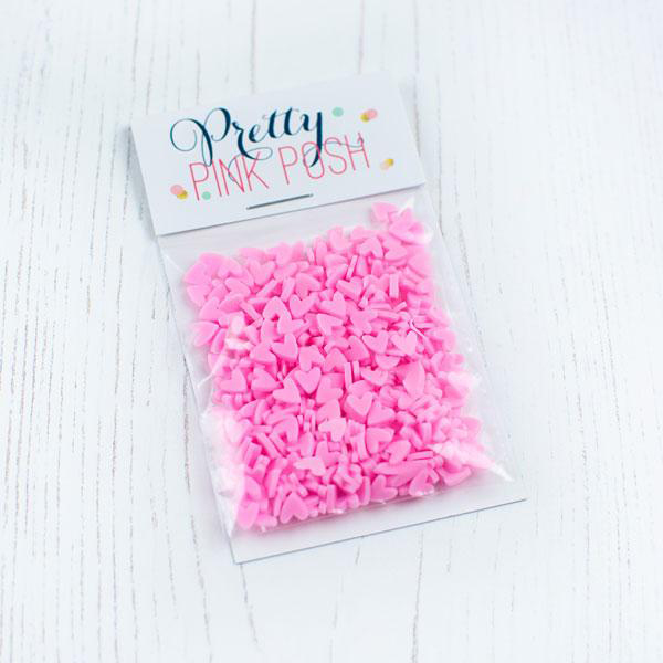 プリティピンクポッシュ　Pink Hearts Clay Confetti