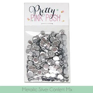プリティピンクポッシュ Metallic Silver Confetti Mix