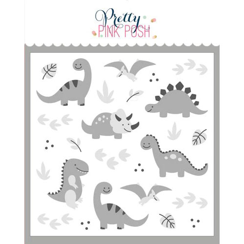 プリティピンクポッシュLayered Dinosaurs Stencils (3 Pack)