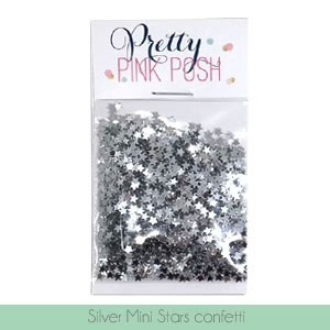 プリティピンクポッシュ Silver Mini Star Confetti