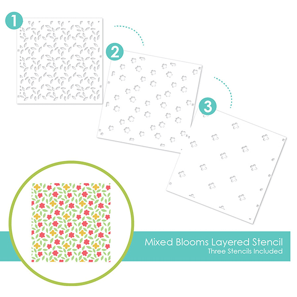 テイラードエクスプレッション Mixed Blooms Layering Stencil