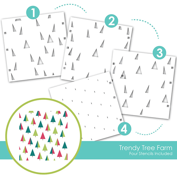 テイラードエクスプレッション Trendy Tree Farm Layering Stencil