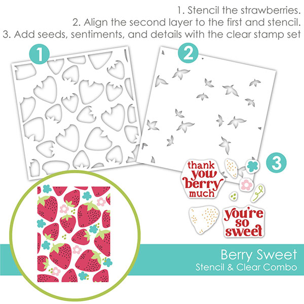 テイラードエクスプレッション Berry Sweet Stencil & Clear Combo