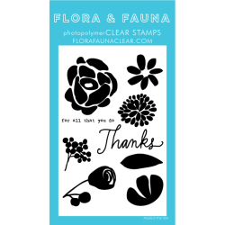 フローラ＆フォーナ　Solid Flowers Thanks　スタンプ