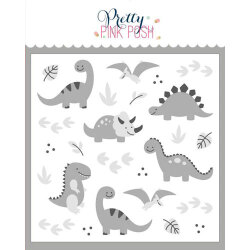 プリティピンクポッシュLayered Dinosaurs Stencils (3 Pack)