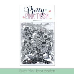 プリティピンクポッシュ Silver Mini Heart Confetti