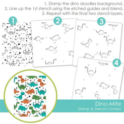 テイラードエクスプレッション Dino-Mite Stamp & Stencil Combo