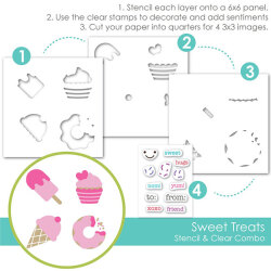 テイラードエクスプレッション Sweet Treats Stencil & Clear Combo