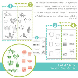 テイラードエクスプレッション Let It Grow Layering Stencil & Clear Combo