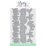 プリティピンクポッシュ　Stitched Leafy Borders