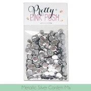 プリティピンクポッシュ Metallic Silver Confetti Mix