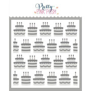 プリティピンクポッシュ Layered Birthday Cakes Stencils (4 Pack)
