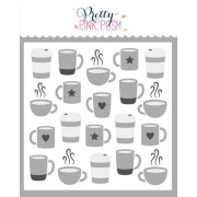 プリティピンクポッシュ Layered Coffee Cups Stencils (3 Pack)