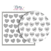 プリティピンクポッシュ Layered Valentine Hearts Stencils (4 Pack)