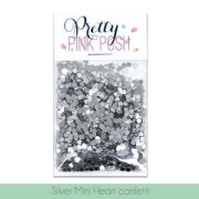 プリティピンクポッシュ Silver Mini Heart Confetti