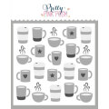 プリティピンクポッシュ Layered Coffee Cups Stencils (3 Pack)