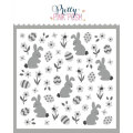 プリティピンクポッシュ Layered Easter Floral Stencils (4 Pack)