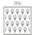 プリティピンクポッシュ Layered Ice Cream Cones Stencils (4 Pack)