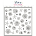 プリティピンクポッシュLayered Seashells Stencils (2 Pack)