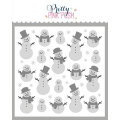 プリティピンクポッシュ Layered Snowmen Stencils (3 Pack)