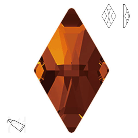 スワロフスキー #2709 Rhombus FB クリスタルコッパー 2ヶ 10×6mm 【メール便可】
